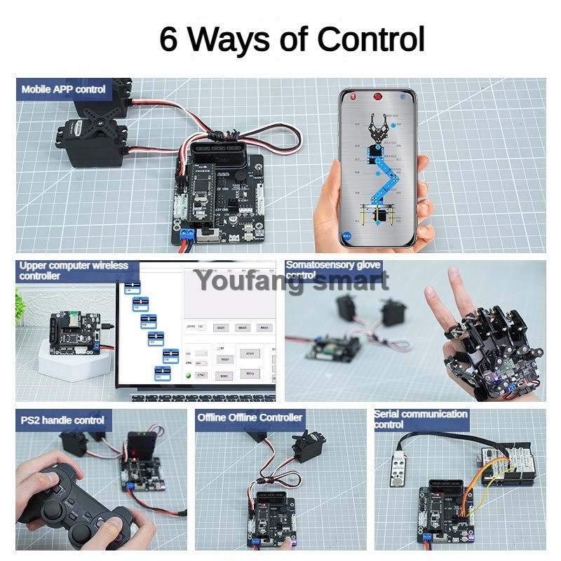 وحدة تحكم سيرفو PWM بـ 6 قنوات - مراجعة Robot Arm Kit وسعره