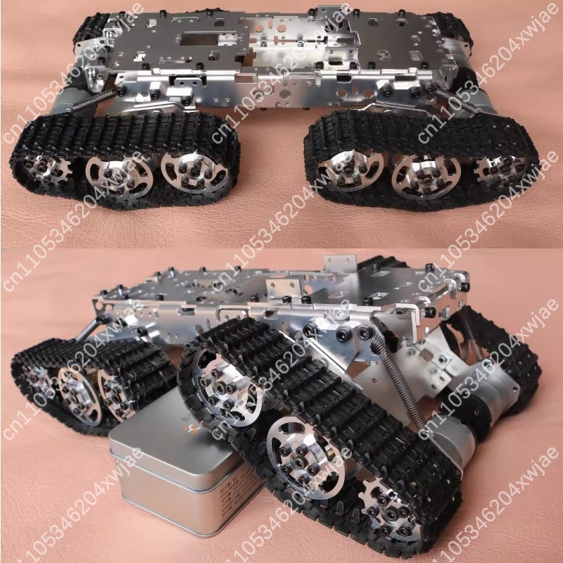 هيكل دبابة بلاستيكي للتحكم عن  - مراجعة Tracked Robot Chassis وسعره