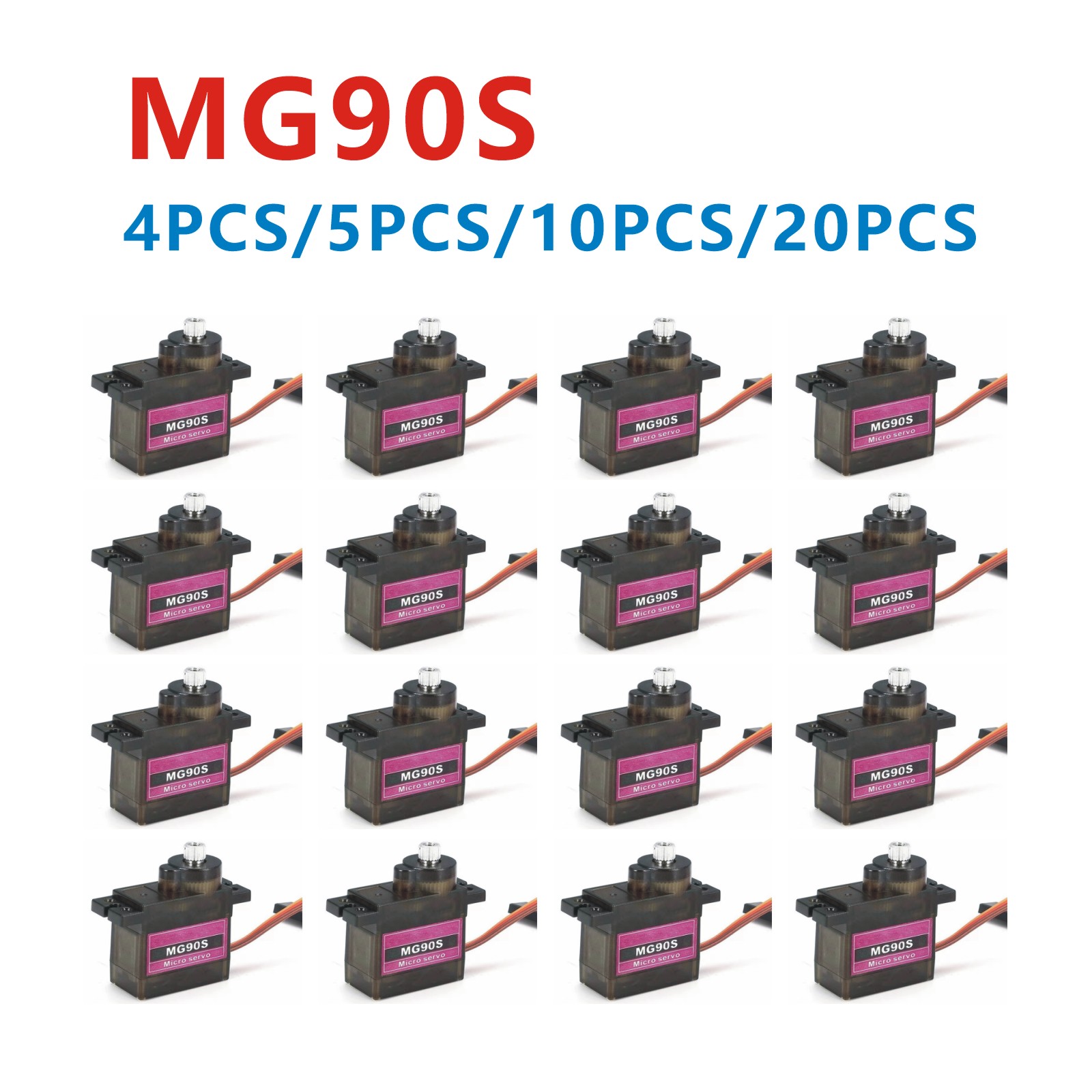 4/5/10/20 قطعة MG90S ميتال جير - مراجعة Servo Sg90 وسعره